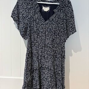 Navy and White Polka Dot Dress